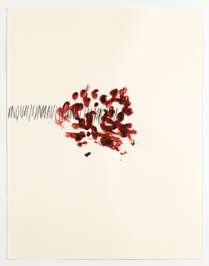A fleur de peaux (Inquiets jamais étendus clos mes yeux), dessin, Emmanuel Aragon, photo Gaëlle Deleflie, 2022