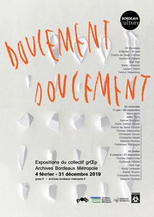 Doucement doucement, affiche de l'expostion grŒp aux Archives Bordeaux Metropole, 2019