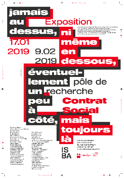 Contrat social, afficeh de l'exposition collective, avec Colelctif CLARA, Besançon, ISBA, janvier 2019