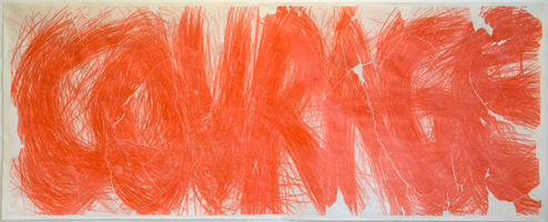 Courage, dessin, Emmanuel Aragon, Craie de forestier sur papier wenzhou et coton, 2016