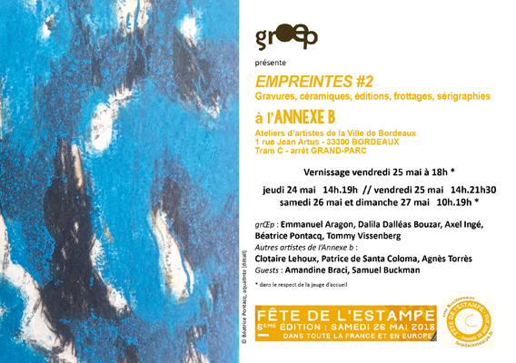 Empreintes#2, Annexe B Bordeaux, grŒp, mai 2018