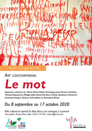 Exposition collective Le Mot, visuel Emmanuel Aragon - Centre d'art de Lormont, 2020