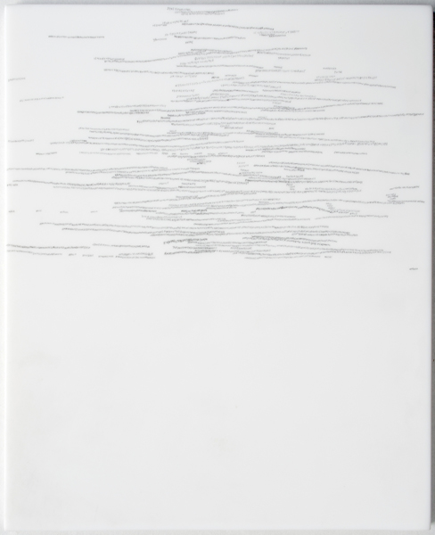 Je ne te parle pas, dessin, art contemporain, Emmanuel ARAGON, graphite sur Corian, 2017