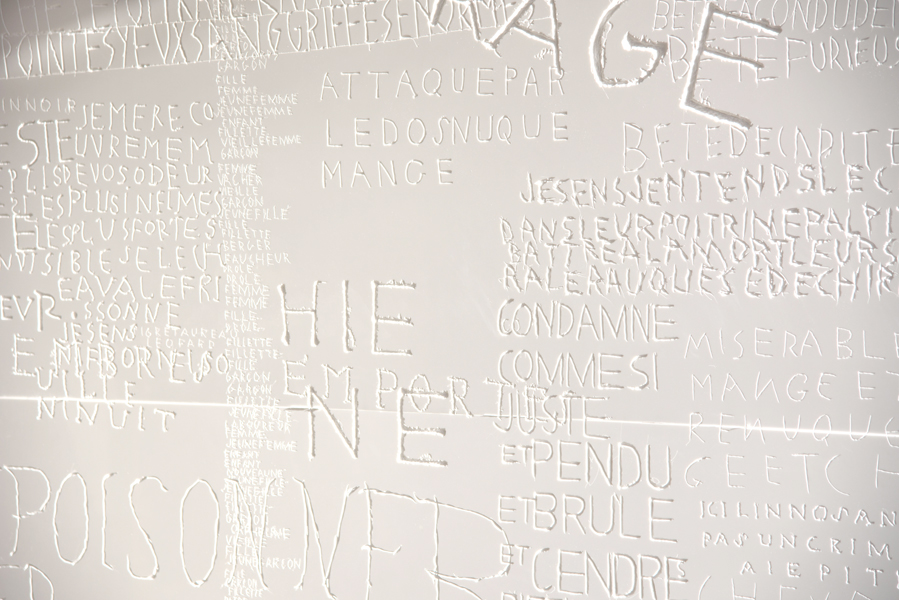 Emmanuel ARAGON, installation Ai-je eu peur, photo B Rakotomanga, Archives Bordeaux Metropole