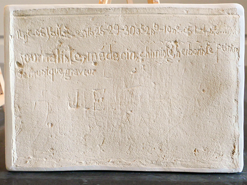 Emmanuel Aragon, Moulage d'une pierre gravée d'inscriptions, Chapelle de la Caoue, Saint-Gaudens, 2025
