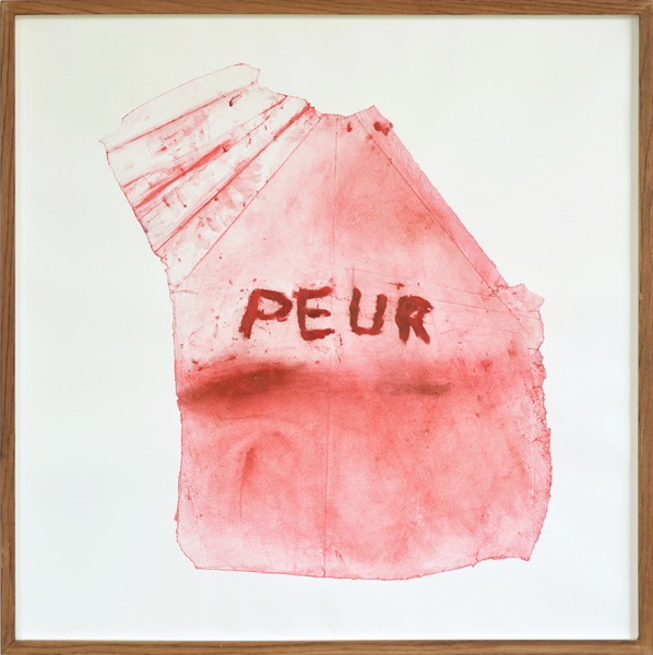 Peur, Emmanuel Aragon, dessin, pigment, encre pastel et huile sur papier, 2018