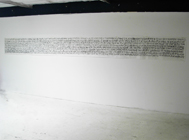 C'est comme si ma vie n'avait duré, dessin, fusain sur papier de soie, 50x500 cm, Emmanuel ARAGON, 2008